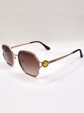 Versace Women’s Sunglasses – Pink Bronze / Brown Gradient – New – 55-20-140